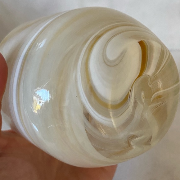 Cream Swirl Glass Jar/Candle Holder/Pencil Holder - Picture 6 of 7